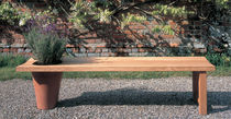contemporary garden bench in certified wood (FSC-certified) BLOOMING by Tom Hatfield BENCHMARK