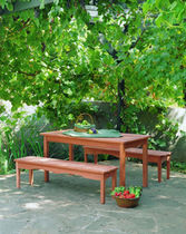 contemporary garden bench (teak)  Outdoor Comforts