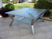 contemporary garden coffee table  pure inox