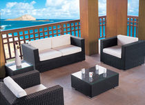contemporary garden coffee table in resin wicker  Outdoor Comforts
