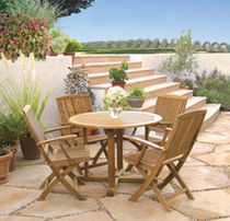 contemporary garden folding chair with armrests (teak)  Outdoor Comforts