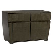 contemporary garden sideboard in resin wicker FUSION BROWN JORDAN