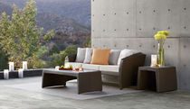 contemporary garden sofa in resin wicker OPEN BROWN JORDAN