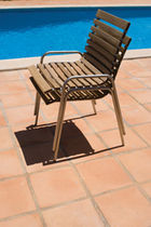 contemporary garden stacking chair (teak)  Outdoor Comforts