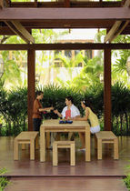 contemporary garden stool (teak)  Outdoor Comforts