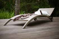 contemporary garden sun lounger with casters (recyclable)  Outdoor Comforts