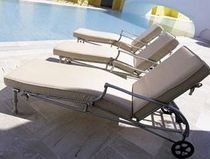 contemporary garden sun lounger with casters CONSTANTIAN MENEGHINI