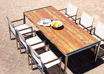 contemporary garden table (teak top) GARDEN COURT Harbour Outdoor