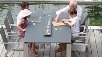 contemporary garden table (glass top) CHROMINOX Ghekiere Industries