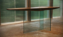contemporary glass and solid wood table 0050 JOHN HOUSHMAND