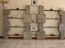 contemporary glass and stone shelf TOTEM madastone