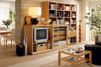 contemporary glass and wood TV wall unit LILIUM h&uuml;lsta