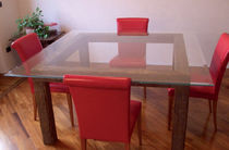 contemporary glass dining table MILLE RIGHE Italian framing art
