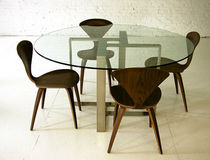 contemporary glass round table T.103 by Jose Pascual Boxx Furniture