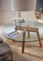 contemporary glass round table KOKI by W. Mandelli & W. Selva Porada