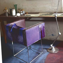 contemporary leather chair with armrests SLL by Sergio Perrero Extrabilia