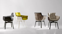 contemporary leather chair with armrests HUSK by Patricia Urquiola B&B Italia