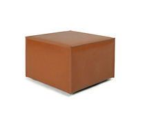 contemporary leather pouf CUBIST POUF BROWN by Jeffrey Bernett LEATHER SKITSCH