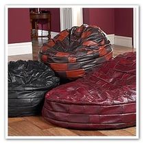 contemporary leather pouf BEANBAGS Saxon Leather Upholstery 