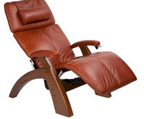 contemporary leather recliner armchair with footstool PC-095 Human Touch