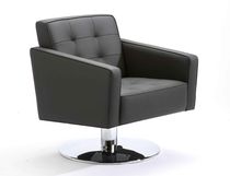 contemporary leather swivel armchair SLIPPER by Barry Davison DAVISON HIGHLEY