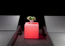 contemporary luminous garden coffee table CUBE Imagilights