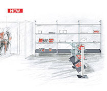 contemporary metal and glass bookcase FREELY SHOP IBEBI DESIGN