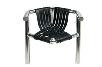 contemporary metal and leather armchair SUSPENS by Toni Grilo Riluc
