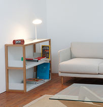contemporary metal and wooden low shelf LAP by Marina Bautier case
