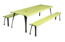 contemporary metal bench and table set for garden CURVE by Rafael Rodriguez RS LIFE