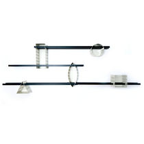 contemporary metal bookcase RAY SHELF - Quintet Composition 03  by Matteo Gerbi Matteo Gerbi Limited