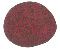 contemporary motif rug in New Zealand wool PINK by Javier Mariscal nanimarquina