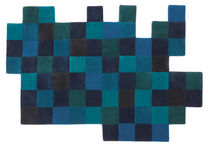 contemporary motif rug in New Zealand wool (handmade) DO-LO-REZ 1 BLUES by Ron Arad nanimarquina