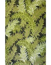 contemporary motif rug synthetic TROPICAL LEAF GREEN LIORA MANNE