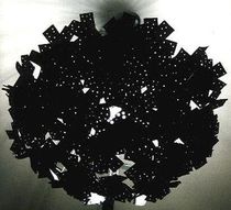 contemporary pendant lamp in reclaimed material BLACK FLOWER Wheels-on-Fire