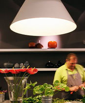 contemporary polyester pendant lamp CONE by Alain Monnens tossB