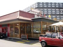 contemporary prefab building for retail use MCDONALDS, LE LIGNON Haring Engineering Ltd 