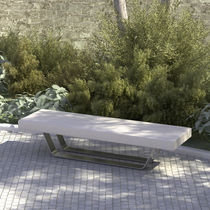 contemporary public bench in concrete and steel SLITTA LAB23