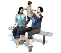 contemporary public bench in metal RP321 Record RSS