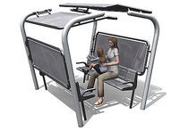 contemporary public bench in metal with shelter RP875 Record RSS