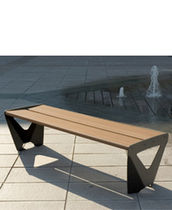 contemporary public bench in plastic and metal SWAN  Lago