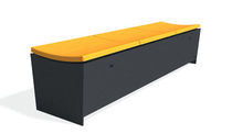 contemporary public bench in Polyethylene and metal TRASLUZ 2,00 M / POLIETILENO RAL 1006 DAE