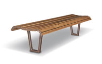 contemporary public bench in wood ALBA FLAT AUBRILAM