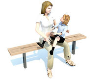 contemporary public bench in wood and metal RP315 Record RSS