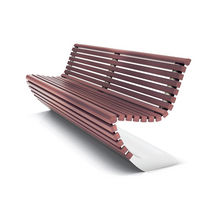 contemporary public bench in wood and metal BENCH LAB23