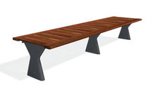 contemporary public bench in wood and metal KORO BANQUETA 2,60 M by Mangado, Patxi  DAE