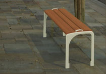 contemporary public bench in wood and metal ALDE MOD 08 GHM