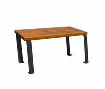 contemporary public bench in wood and metal ECN2 - SINGLE 2A ANTHRACITE Grupo Amop Synergies