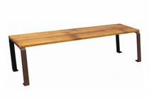 contemporary public bench in wood and metal ECN2 - COLLECTIVE 1A CORTEN Grupo Amop Synergies