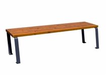 contemporary public bench in wood and metal ECN2 - COLLECTIVE 2A ANTHRACITE Grupo Amop Synergies